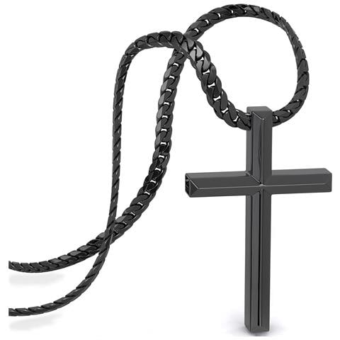 Collana Da Uomo Premium [loyal] | Acciaio Inossidabile | Catena Robusta | Chiusura Sicura | Nero | 60 Cm | Include Astuccio Per Gioielli - Foto 1