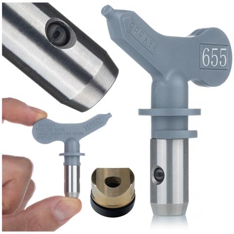 Ugello Di Spruzzatura Ultraheavy 655 - Larghezza 30cm, Metallo Nichelato | Compatibile Con Graco, Titan, Wagner | Per Gesso E Bitume - Foto 1