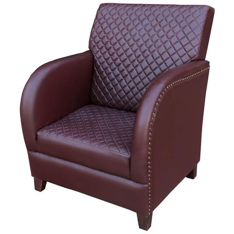Poltrona In Similpelle Marrone 83x90x87h - Foto 1