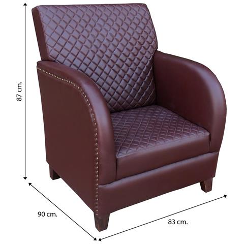 Poltrona In Similpelle Marrone 83x90x87h - Foto 4