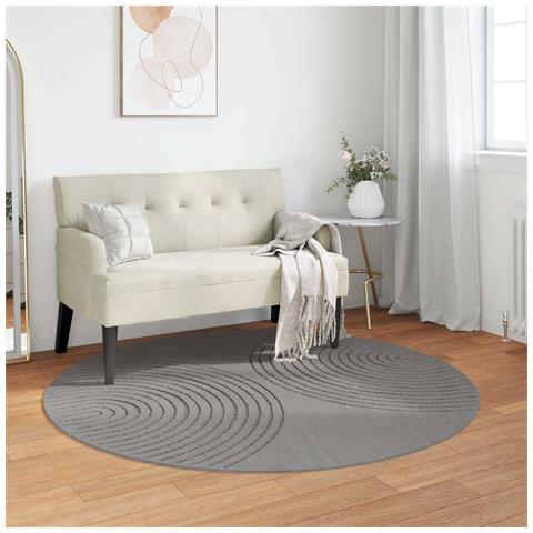 Tappeti per area Rotondo GALATI Grigio Ø 160 CM Poliestere - Foto 2