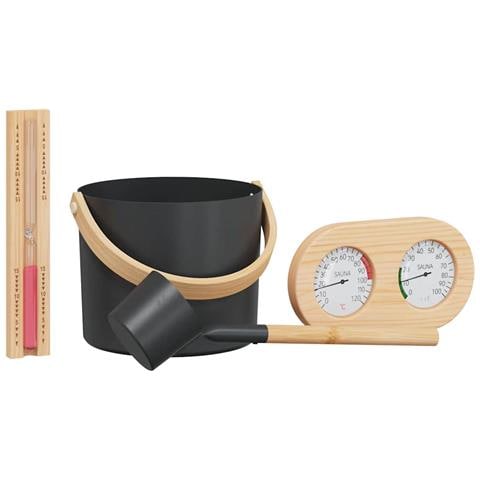 Set di Accessori per Sauna 4 pcs Nero - Foto 1