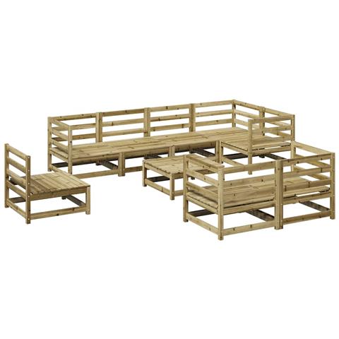 Set Divani da Giardino 9 pz in Legno Impregnato di Pino - Foto 1