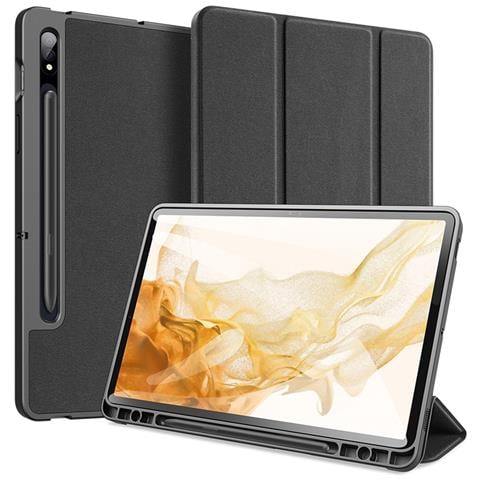 Cover con Tapa per Galaxy Tab S7 - Pelle /PU, Nero, Auto Wake /Sleep - Foto 1