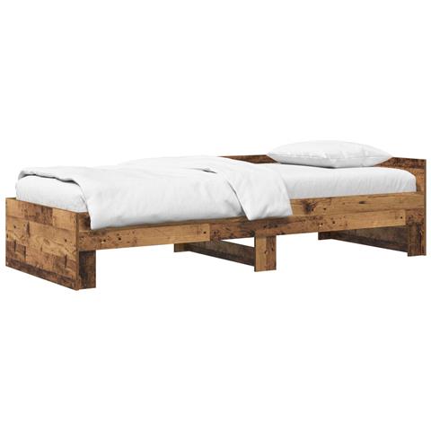 Struttura letto con testata Legno antico 80 x 200 cm - Foto 1