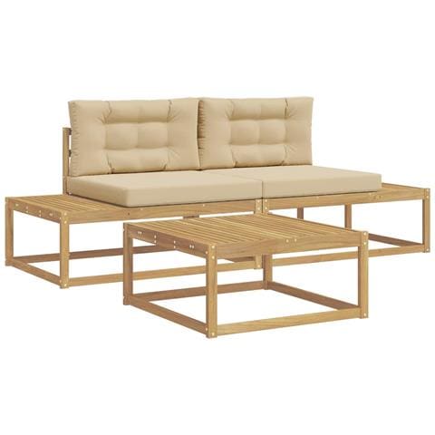 Set di divani da esterno Bianco 79 x 79 x 37 cm Poliestere - Foto 1