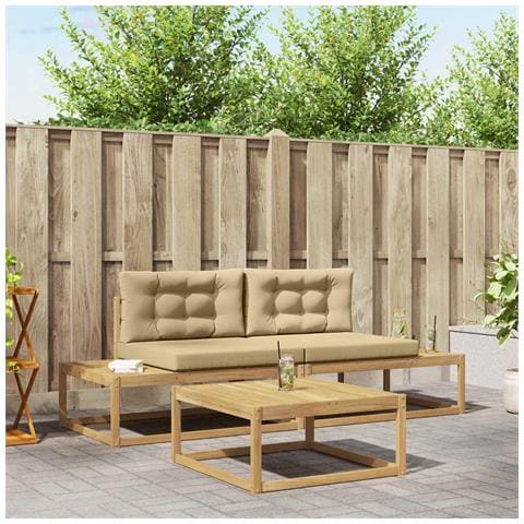 Set di divani da esterno Bianco 79 x 79 x 37 cm Poliestere - Foto 2