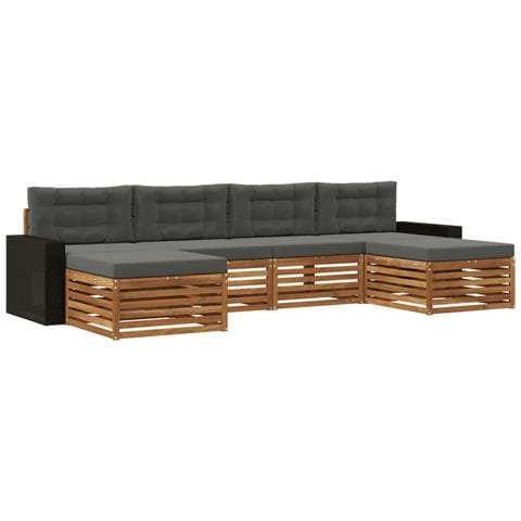 Set divani con cuscino 6 pcs Legno di Acacia Massello - Foto 1