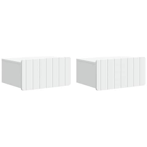 Mobiletto da notte a muro 2 pcs Bianco 49 x 34,5 x 24 cm - Foto 1