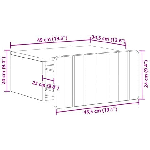 Mobiletto da notte a muro 2 pcs Bianco 49 x 34,5 x 24 cm - Foto 9