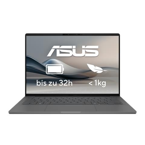 Zenbook A14 UX3407QA-QD496W Copilot+ PC Snapdragon X1-26-100 Computer portatile 35,6 cm (14") WUXGA 32 GB LPDDR5x-SDRAM 1 TB SSD Wi-Fi 6E (802.11ax) Windows 11 Home Tedesco Grigio - Foto 1