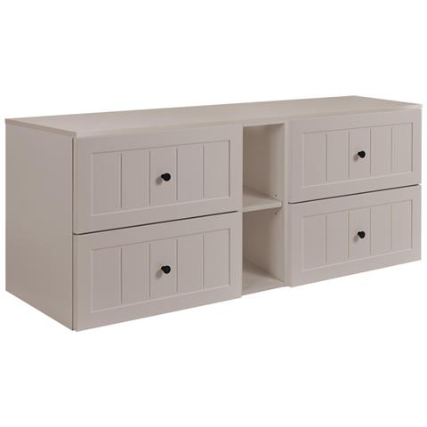 Mobile sottolavabo, Beige e marrone, 140 cm, Cassetti con chiusura ammortizzata, Ripiano con superficie di appoggio - Foto 1