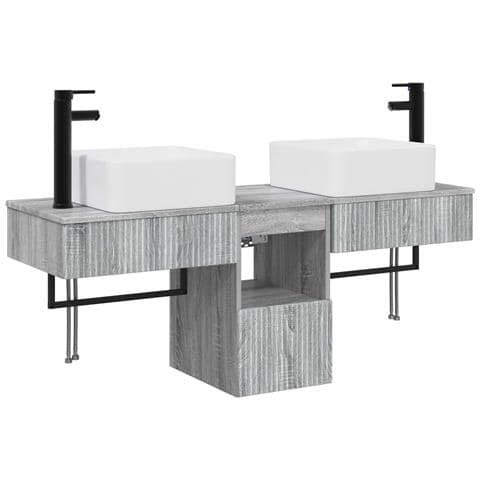 Set di Armadi da Bagno 3 pz Sonoma grigio 53 x 35 x 39 cm - Foto 1