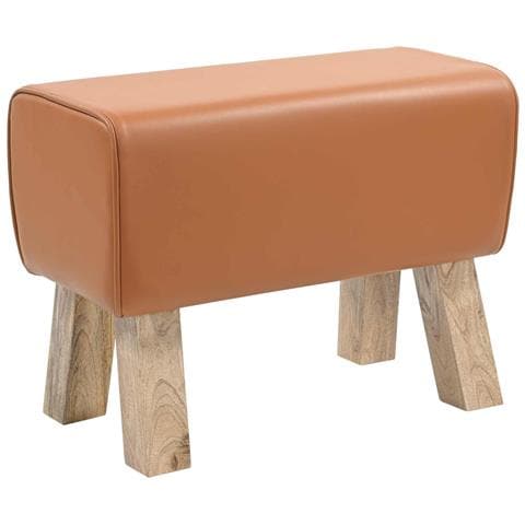 panca 60 x 30 x 45 cm Pelle Vera Marrone - Foto 1
