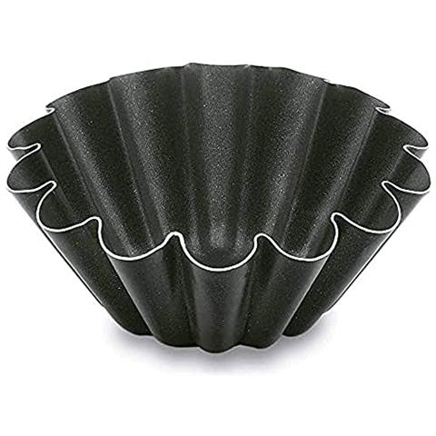 68818 - Stampo per crostate in alluminio antiaderente con bordi scanalati, 18 cm - Nero - Foto 1