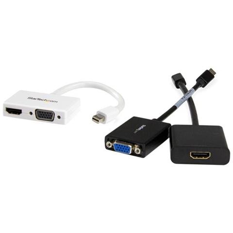 Adattatore Mini DisplayPort a HDMI e VGA - Convertitore audio / video da viaggio mDP 2 in 1 - 1920x1200 / 1080p - Nero - Foto 5