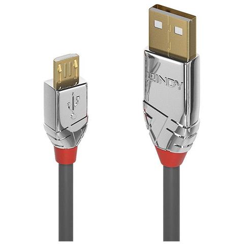 36650 Cavo Usb 0,5 M Usb 2.0 Usb A Micro-usb B Grigio (0.5m Usb 2.0 Type A To - Micro-b Cable, Cromo Line - Warran - Foto 4
