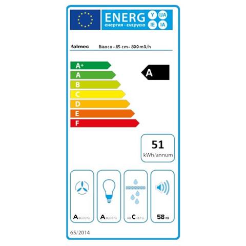 Cappa Verso a Parete 85 cm Aspirante / Filtrante Colore Vetro Bianco - Foto 7