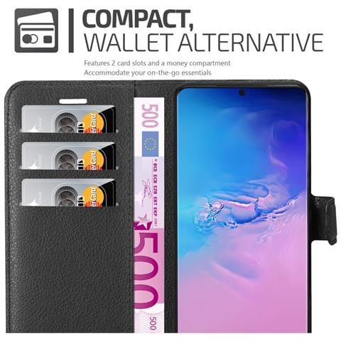 Custodia Compatibile Con Samsung Galaxy S20 Ultra In Nero Carbone - Coperchio Protettiva Con Chiusura Magnetica, Funzione Stand E Tasca Per Le Carte - Foto 2
