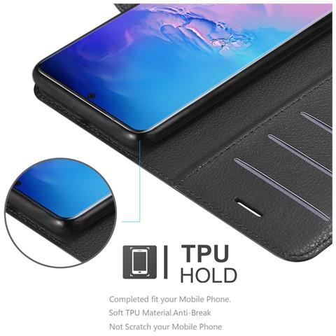 Custodia Compatibile Con Samsung Galaxy S20 Ultra In Nero Carbone - Coperchio Protettiva Con Chiusura Magnetica, Funzione Stand E Tasca Per Le Carte - Foto 5