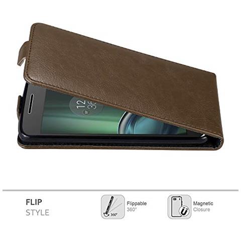 Custodia Compatibile Con Motorola Moto G4 Play In Bruno Caffè - Coperchio Protettivo In Design Flip Con Chiusura Magnetica - Foto 2