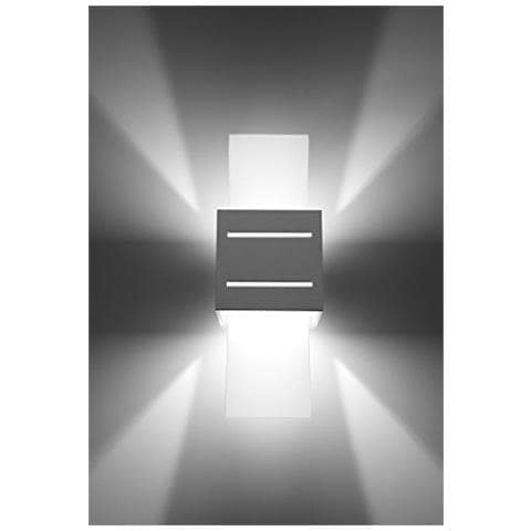 Novità! Applique Bianco Per Salotto E Corridoio - Alluminio - Sollux Loreto Sl. 0203 Lampada A Muro Loft Quadrata, Stile Moderno, A Luce Singola Led G-9 *** Lampade - I Prezzi Più Bassi Su Amazon! - Foto 2
