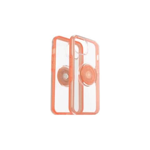 Custodia protettiva per iphone13 resistente a cadute, PopGrip PopSockets, testata 3x vs le norme anti caduta, Colore Trasparente /Coral - Foto 4