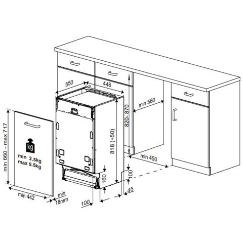 Lavastoviglie DIS35023 da Incasso a Scomparsa Totale Classe E Capacità 10 Coperti - Foto 7