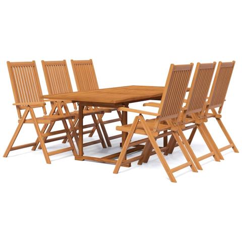Set Mobili Da Pranzo Da Giardino 7 Pz Legno Massello Di Acacia - Foto 1