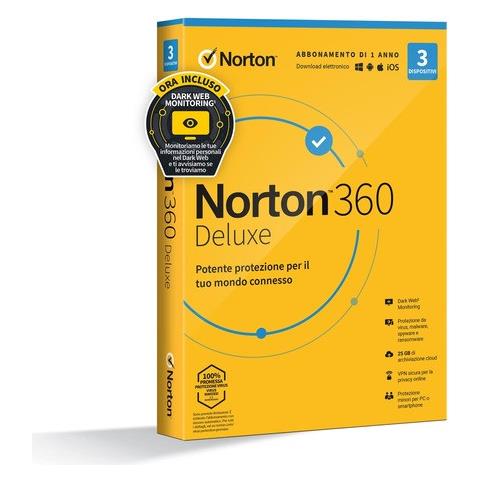 Licenza Antivirus Norton 360 Deluxe per 1 Anno Collegamento 3 PC - Foto 1