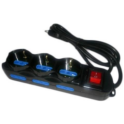 Prolunga 1,5m Multipla 9 Posti Ciabatta Spina 16a - 6 Prese 10 16a + 3 Schuko Nero - Foto 2