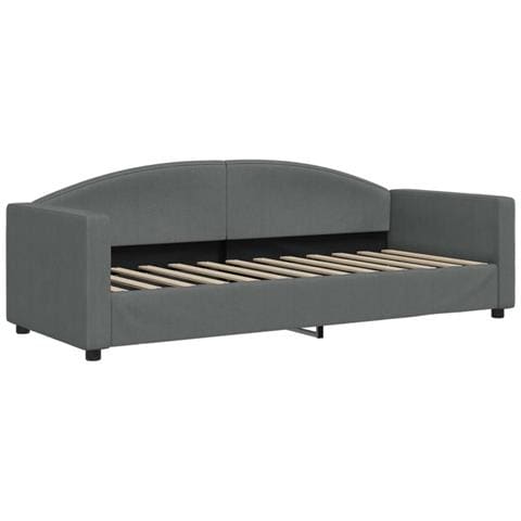 Divano Letto Estraibile Cassetti Grigio Scuro 80x200cm Tessuto - Foto 9