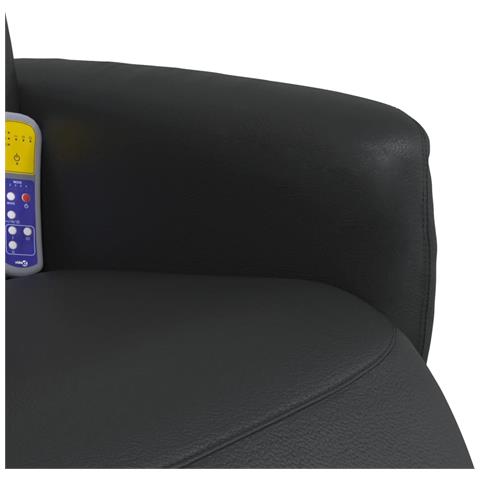 Poltrona Reclinabile Massaggiante Poggiapiedi Nera Similpelle - Foto 2