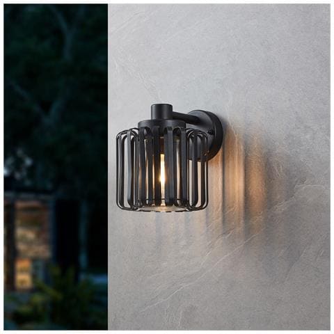 Applique Industrial Selinus Da Esterno 1 Luce Acciaio Nero - Foto 1