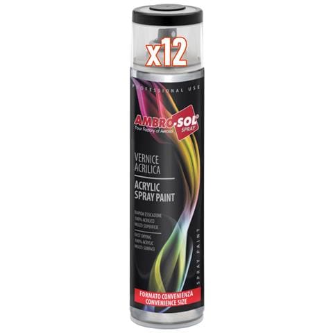 12pz Vernice Spray Bomboletta Nero Opaco Universal Smalto Interni Esterni 600ml - Foto 1