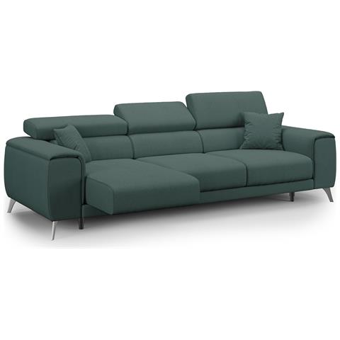 Fusion Divano 3 Sedute In Tessuto Smacchiabile T05 Verde - Foto 1