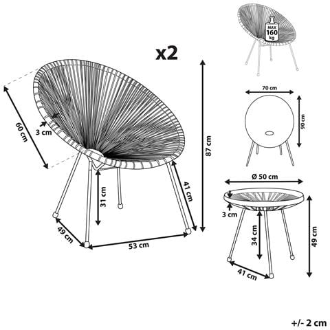 Set Bistrot Acapulco Ii Blu - Foto 2