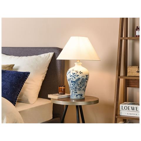 Lampada Da Tavolo Magros Porcellana Bianco /blu - Foto 1