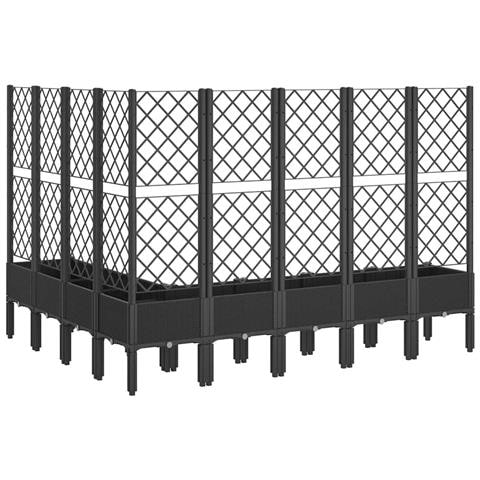 Fioriera Da Giardino Con Traliccio Nera 200x160x142 Cm In Pp - Foto 2