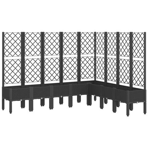 Fioriera Da Giardino Con Traliccio Nera 200x160x142 Cm In Pp - Foto 1