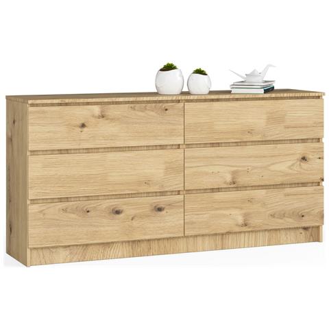 Cassettiera K160, 6 cassetti, 160x40x77 cm, Colore Quercia Artisan - Foto 1