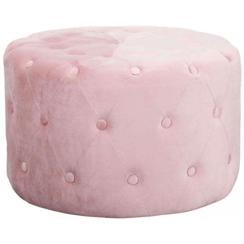 Pouf Seduta Rotondo 67 Cm Rivestito In Velluto Morbido E Colorato Softy - Pink - Foto 1