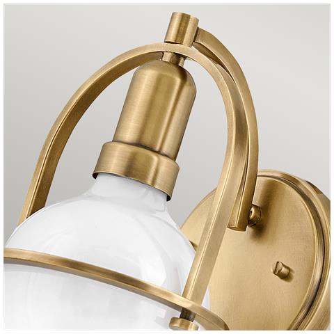 Applique Industrial Nordico Somerset Acciaio Ottone Antico 1 Luce E27 - Foto 2