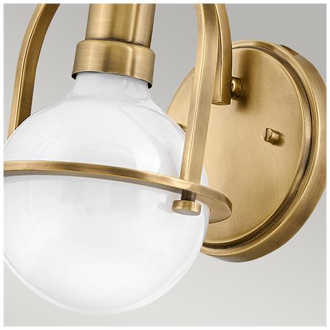 Applique Industrial Nordico Somerset Acciaio Ottone Antico 1 Luce E27 - Foto 4
