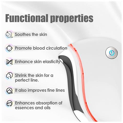 Strumento Gua Sha Elettrico Termico, Massaggiatore Viso Multifunzione 4 In 1, Viso, Doppio Mento, Risveglio Della Pelle, Trattamento Profondo - Bianco - Foto 4