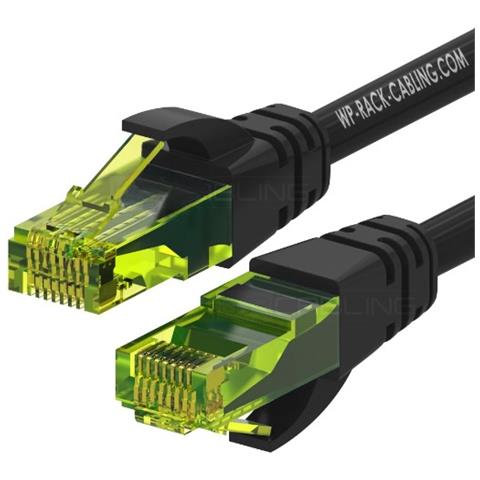 C-PAT-6AU010BL cavo di rete Nero, Verde 1 m Cat6a U /UTP (UTP) - Foto 1