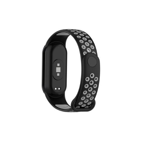 Cinturino In Silicone Per Xiaomi Mi Band 8 Black+grey - Foto 1