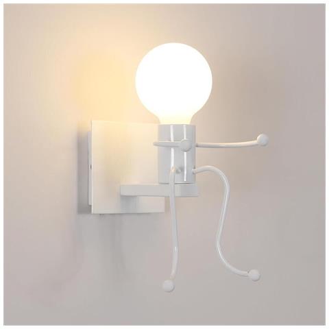 Applique Da Parete A Forma Di Omino Lampada Decorativa In Metallo E27 - Foto 2