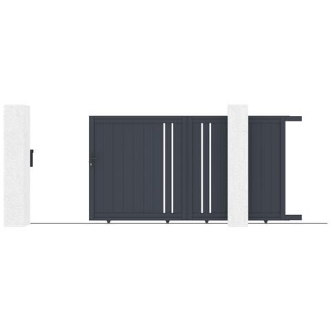 Cancello Scorrevole 3m Giona Alt. 160cm Grigio + 1m Cancello Cimone Alt. 160cm - Foto 2