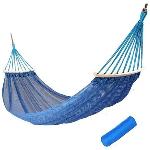 Amaca Giardino Colorata Sacca Rete Sostegno Legno Campeggio 185x135 Cm 94921 - Foto 2